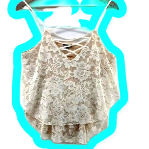 Express Tops - Express Tank Top Womens Small White Tiered Lace Strappy Business Casual Career